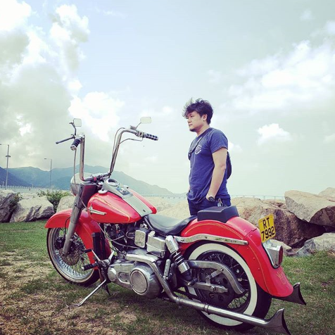 Max with motorcycle