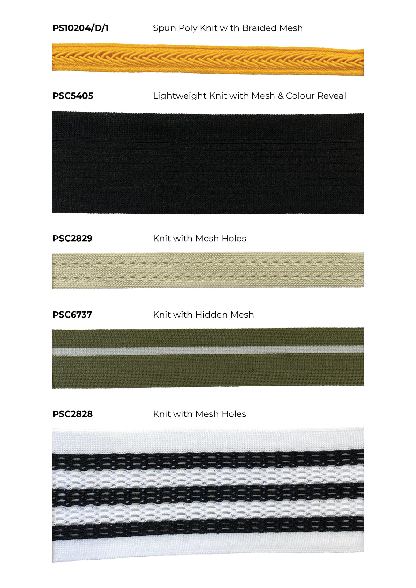 Check out our Products page for more information on our Knitted trims