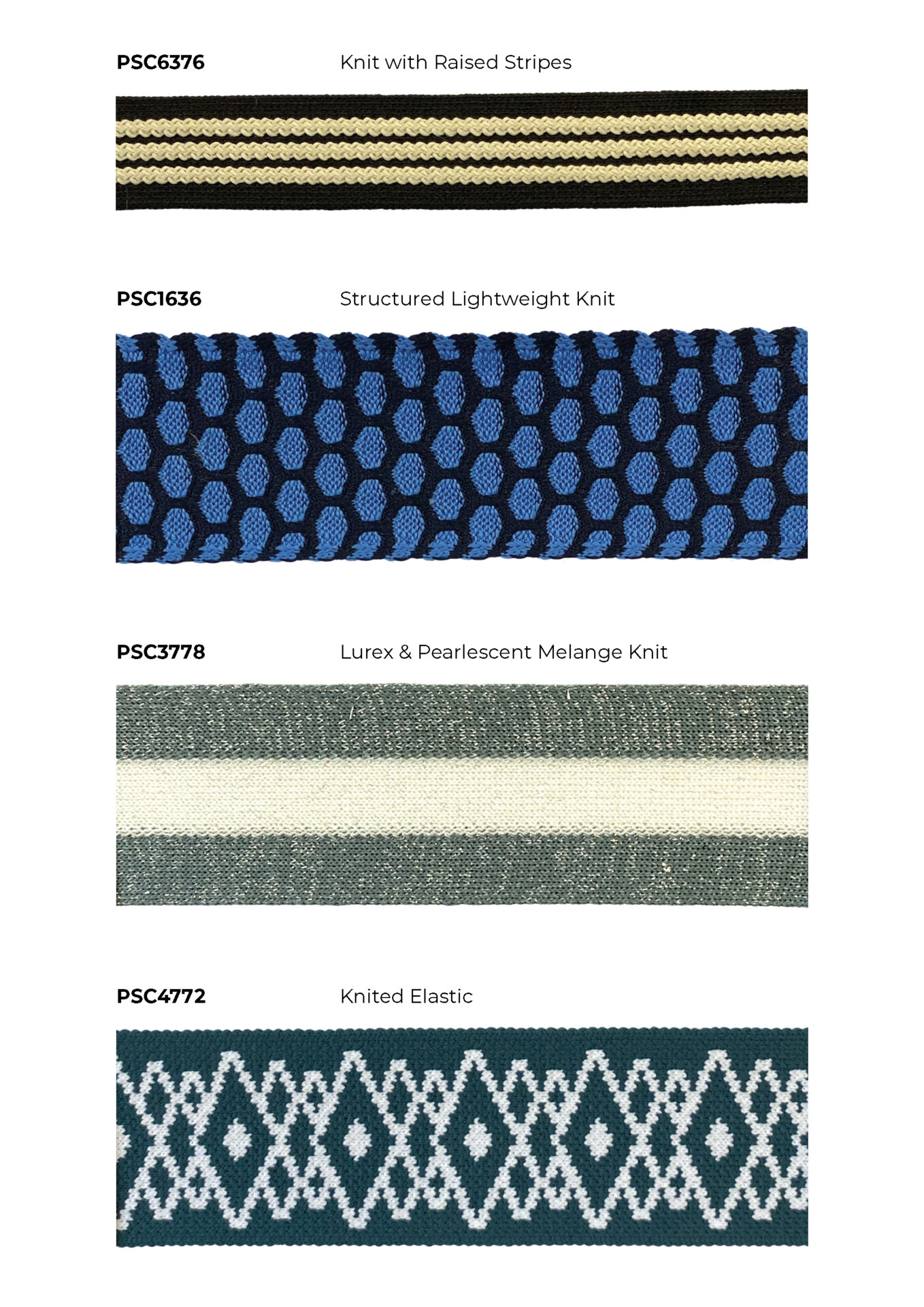 Check out our Products page for more information on our Knitted trims