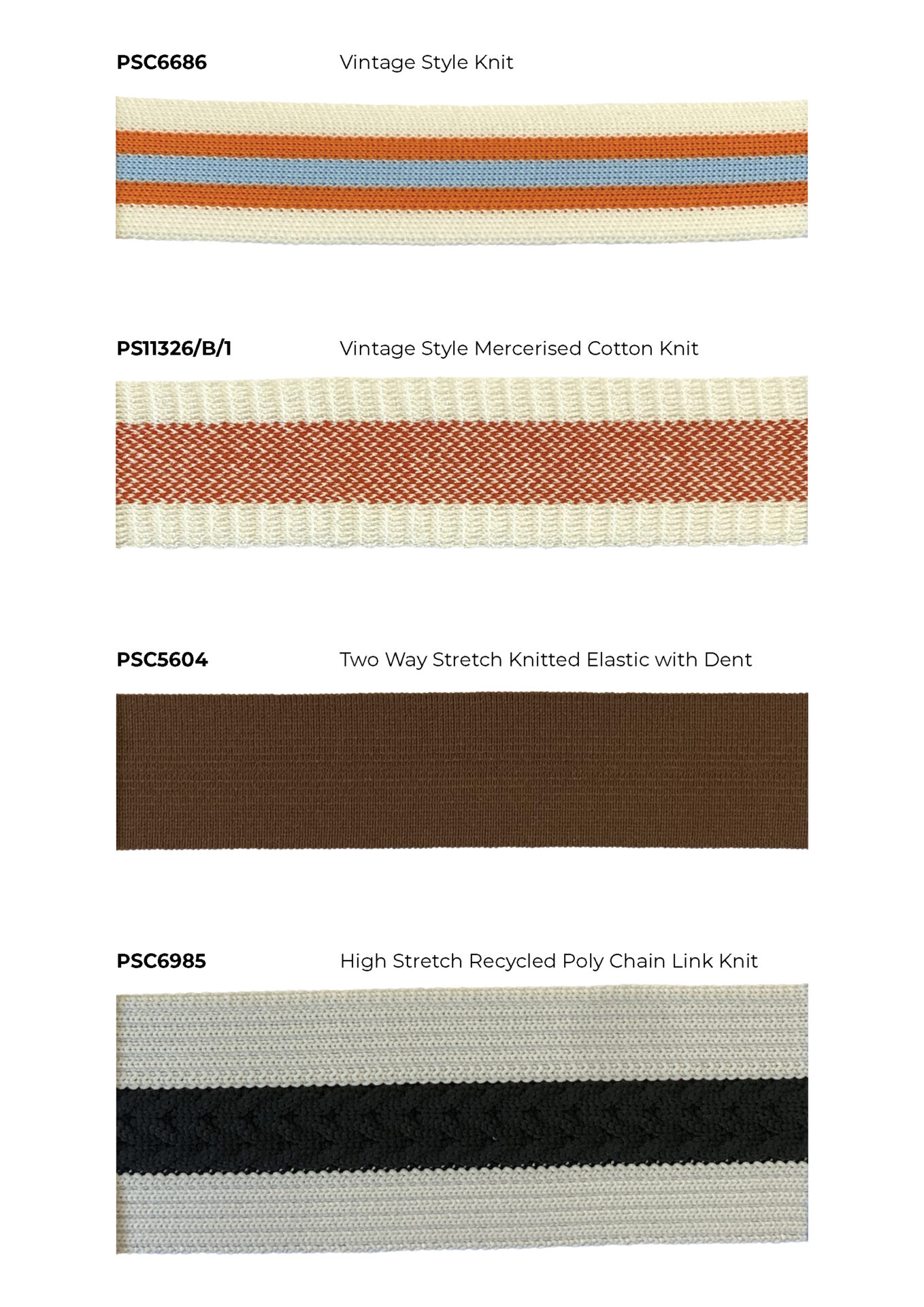 Check out our Products page for more information on our Knitted trims